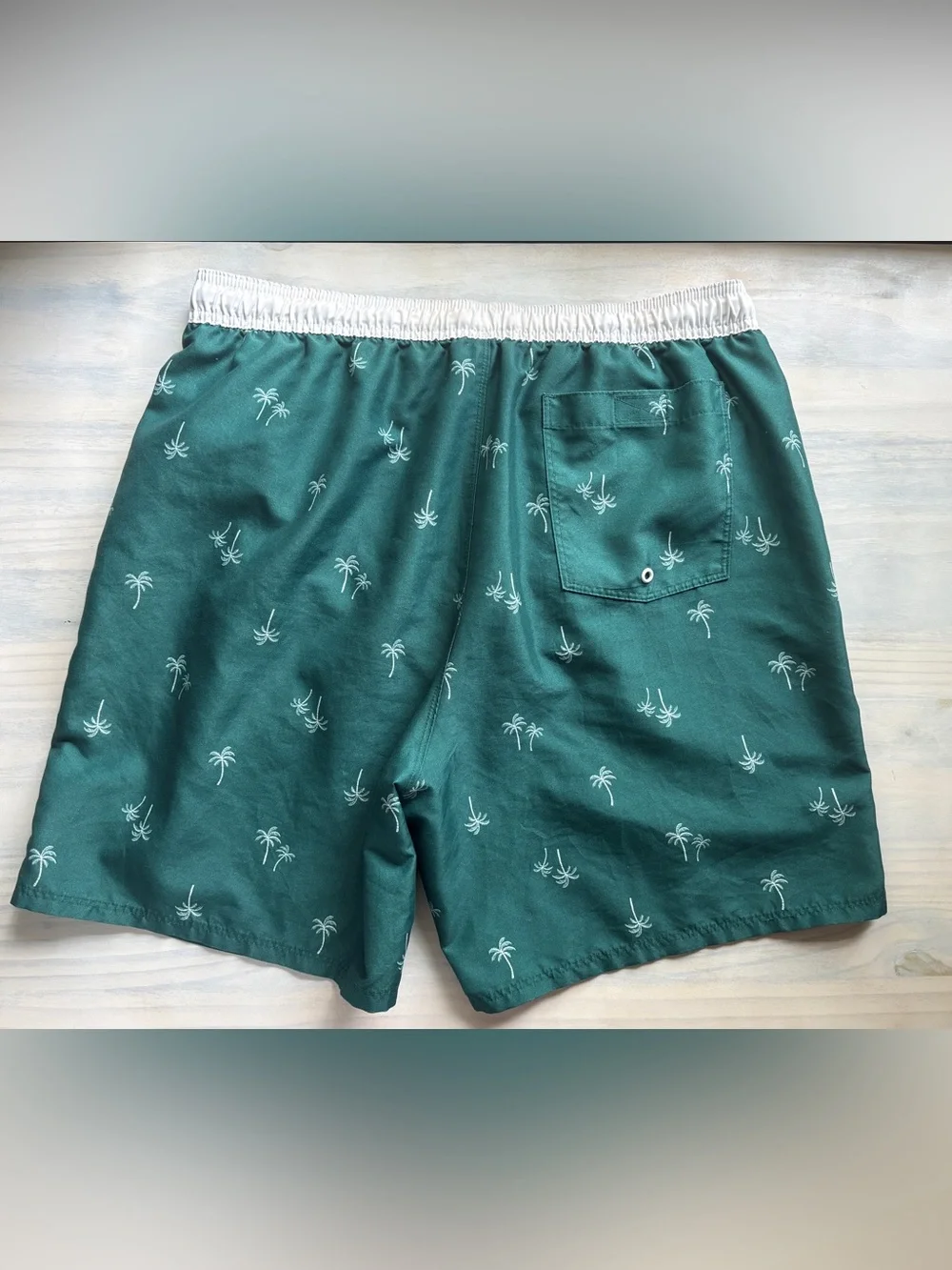 Old Navy Green Swim Trunks with Palm Trees